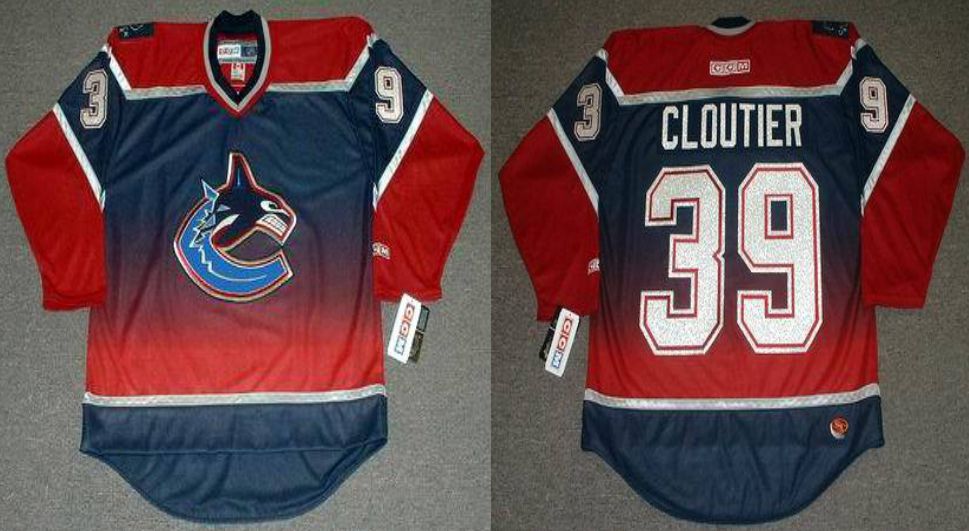 2019 Men Vancouver Canucks 39 Cloutier Red CCM NHL jerseys